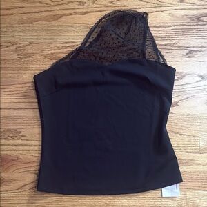 NWT black, one shoulder women’s top size medium
